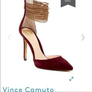 Vince Camuto Nayz Burgundy Suede Heels.